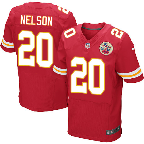 Men's Elite Steven Nelson Nike Jersey Red Home - #20 NFL Kansas City Chiefs